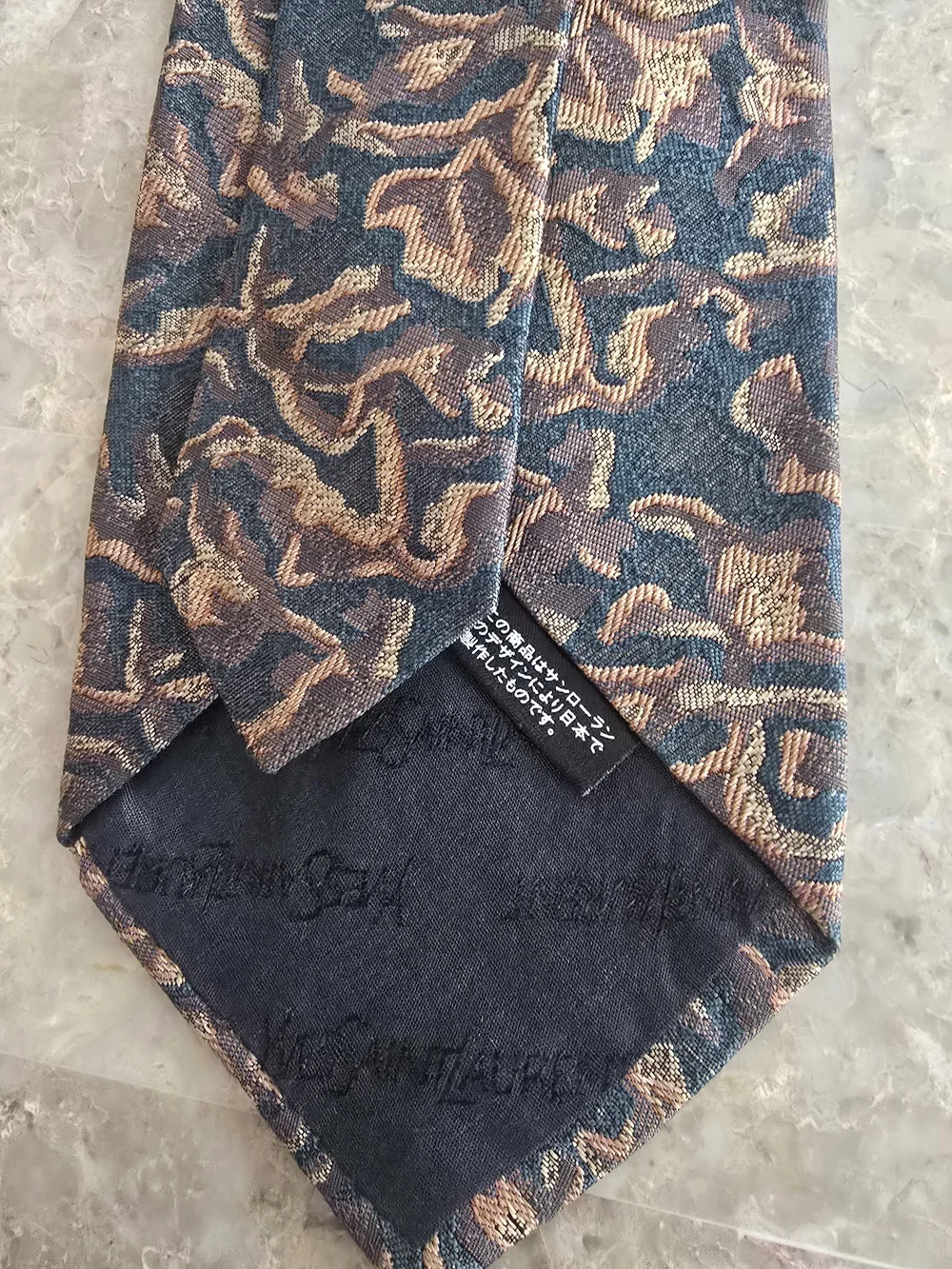Yves Saint Laurent Brown & Black Abstract Pattern Tie